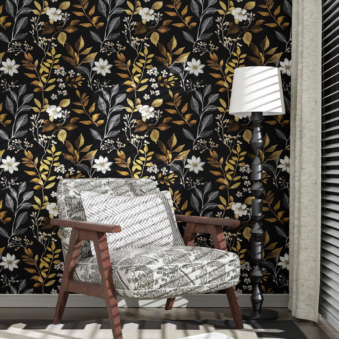 Instant Home Glow-Up: Boho Floral Peel and Stick Wallpaper!
