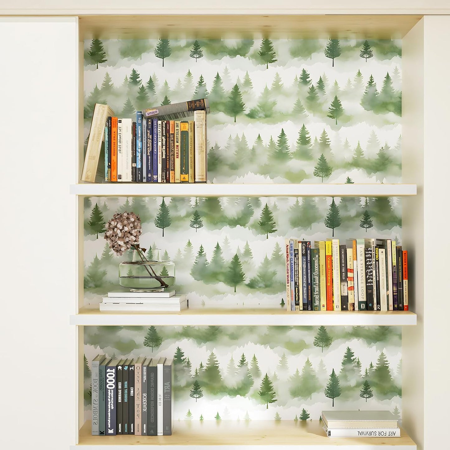 HENNOR - Adhesive Misty Vintage Green Floral Self Wallpaper