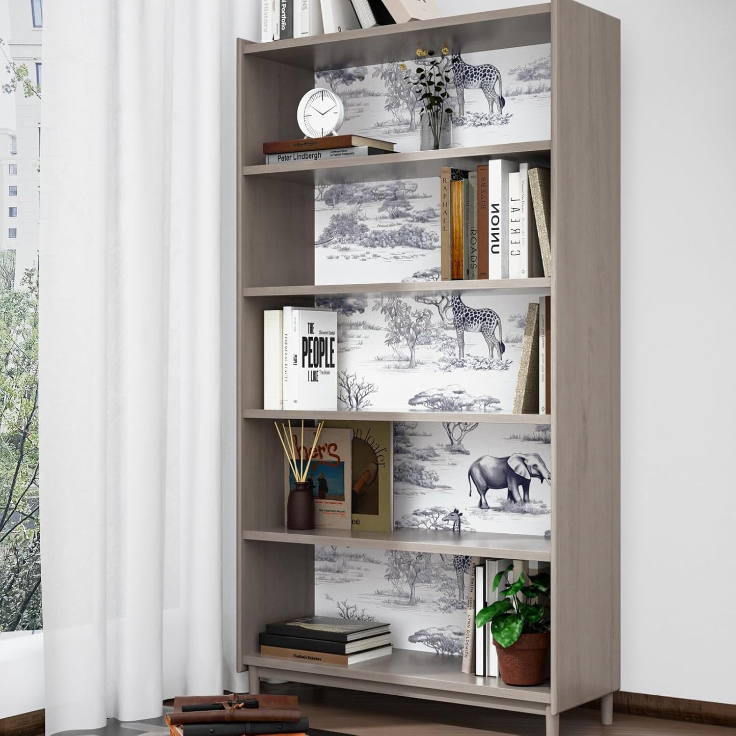 HENNOR - Modern Tropical Botanical Animal Peel and Stick Wallpaper