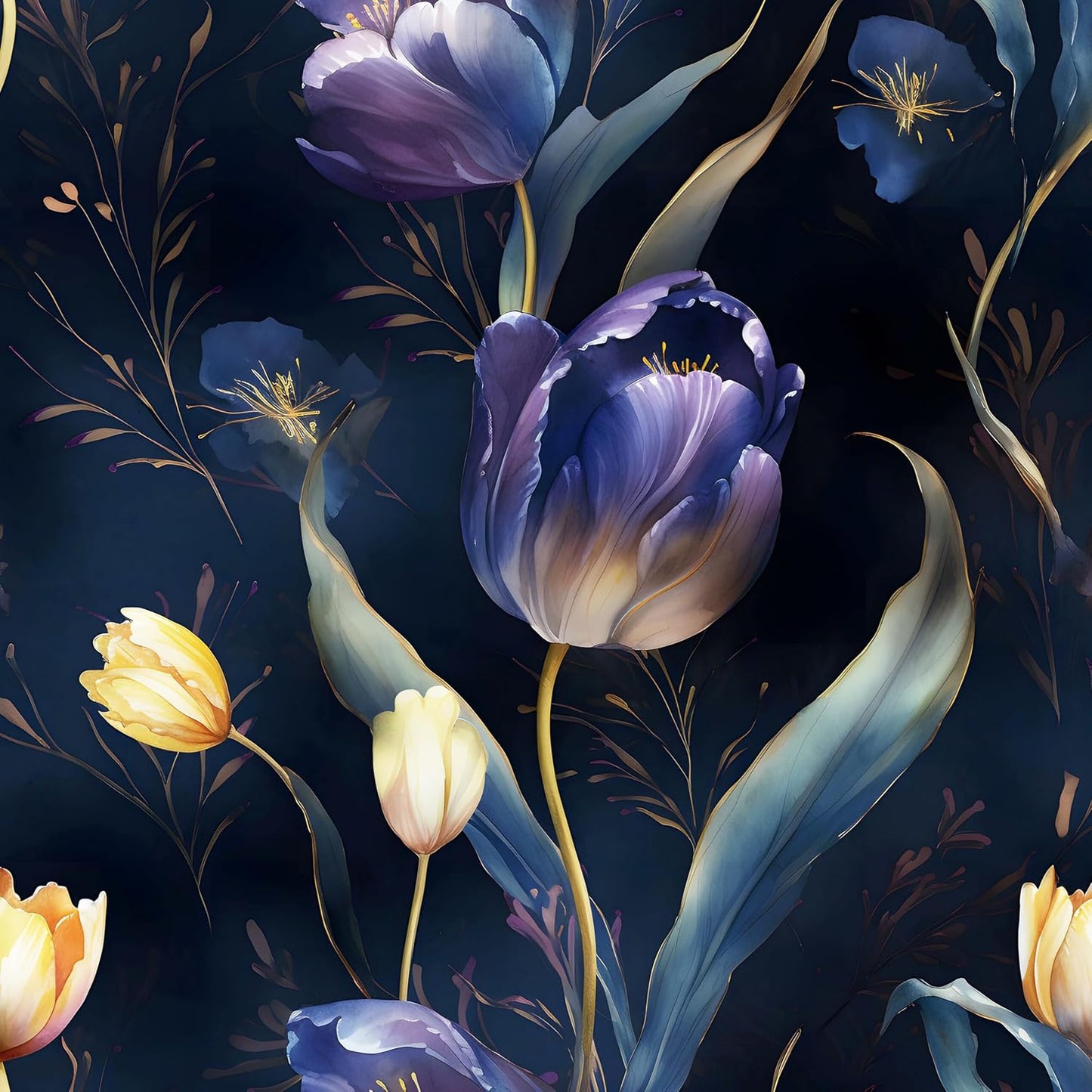 HENNOR - Boho Vintage Design Floral Peel and Stick Wallpaper