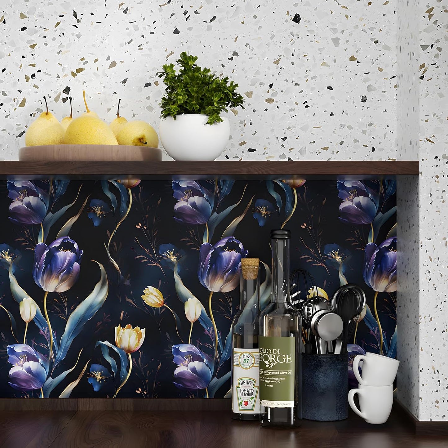 HENNOR - Boho Vintage Design Floral Peel and Stick Wallpaper