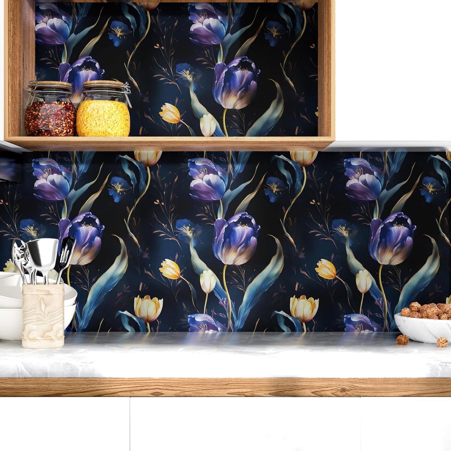 HENNOR - Boho Vintage Design Floral Peel and Stick Wallpaper