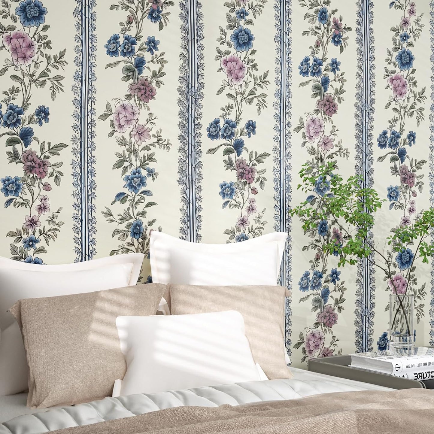 Hennor - Vintage Floral Mural Vinyl Self Adhesive Modern Wallpaper