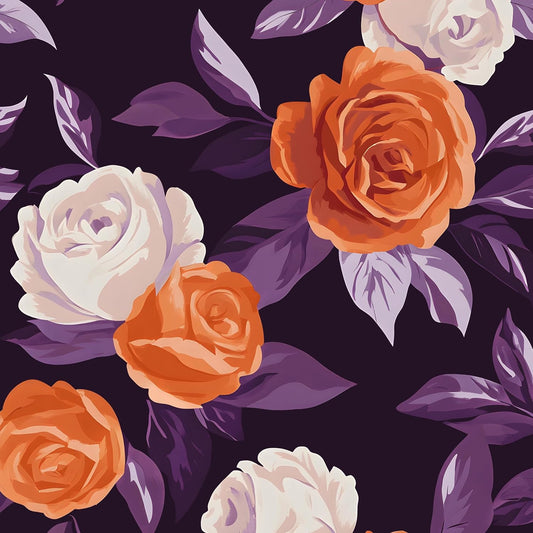 HENNOR - Vintage Purple Floral Peel and Stick Boho Wallpaper
