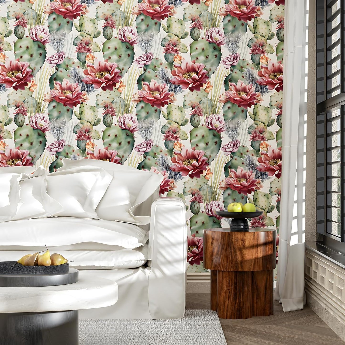 HENNOR - Boho Floral Wallpaper Peel and Stick Vintage Leaf Contact Paper