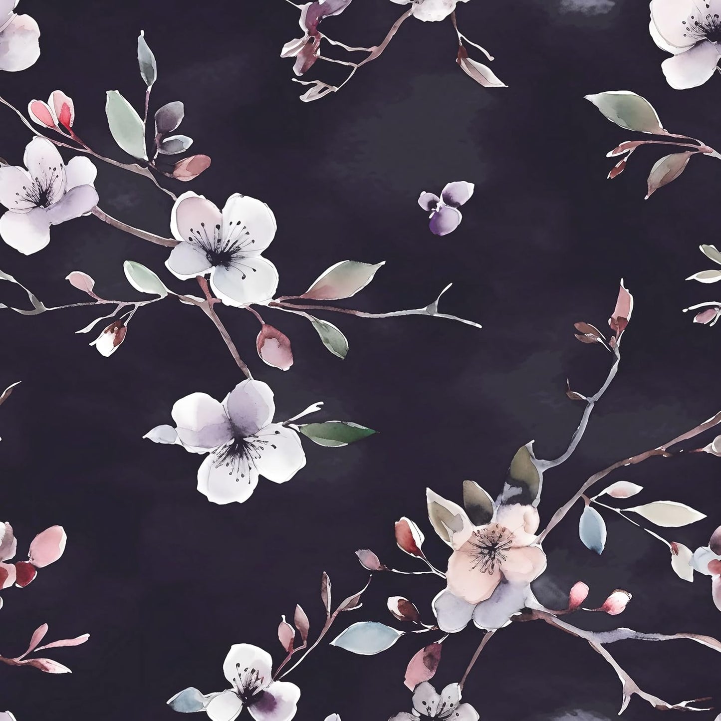 HENNOR - Vintage Purple Floral Peel and Stick Wallpaper