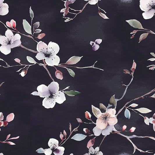 HENNOR - Vintage Purple Floral Peel and Stick Wallpaper