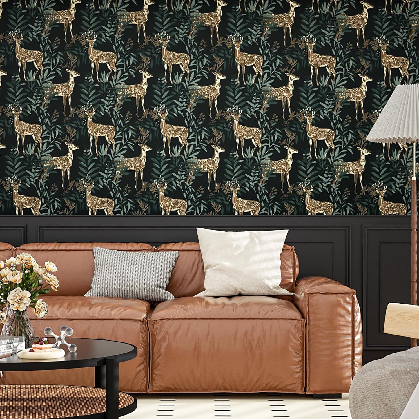 HENNOR - Modern Tropical Botanical Animal Peel and Stick Wallpaper