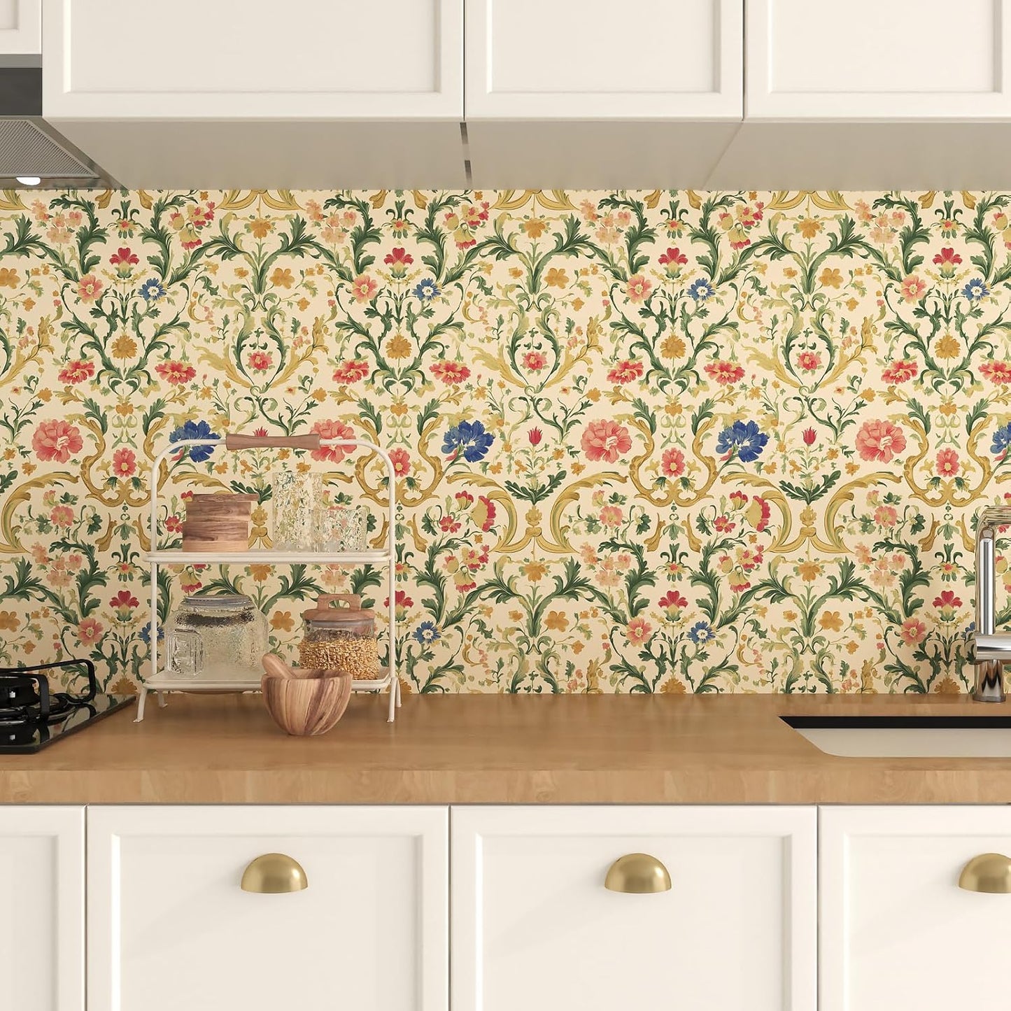 Hennor - Vintage Floral Mural Vinyl Self Adhesive Modern Wallpaper