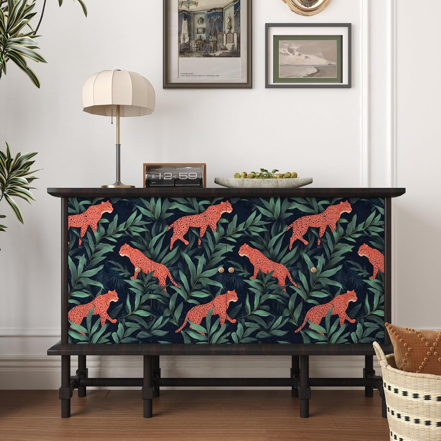 HENNOR - Modern Tropical Botanical Animal Peel and Stick Wallpaper