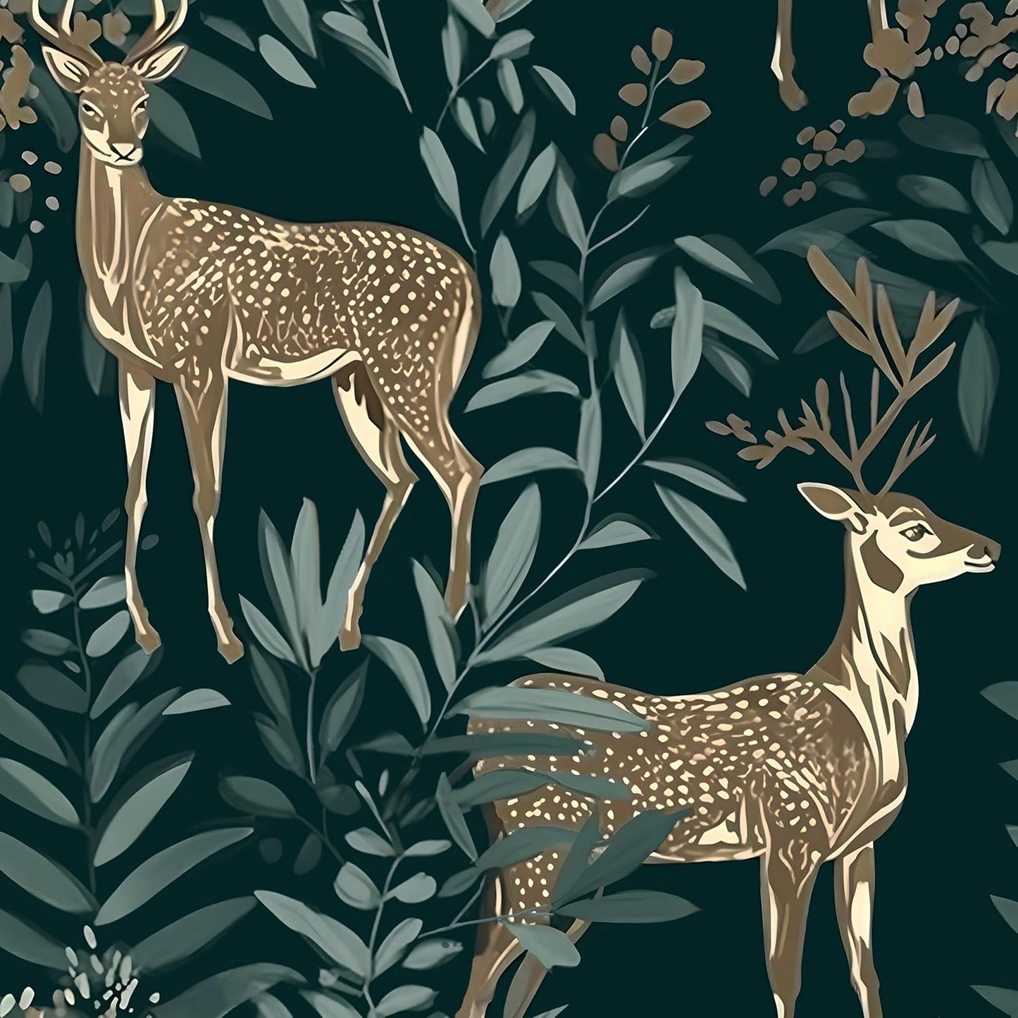 HENNOR - Modern Tropical Botanical Animal Peel and Stick Wallpaper