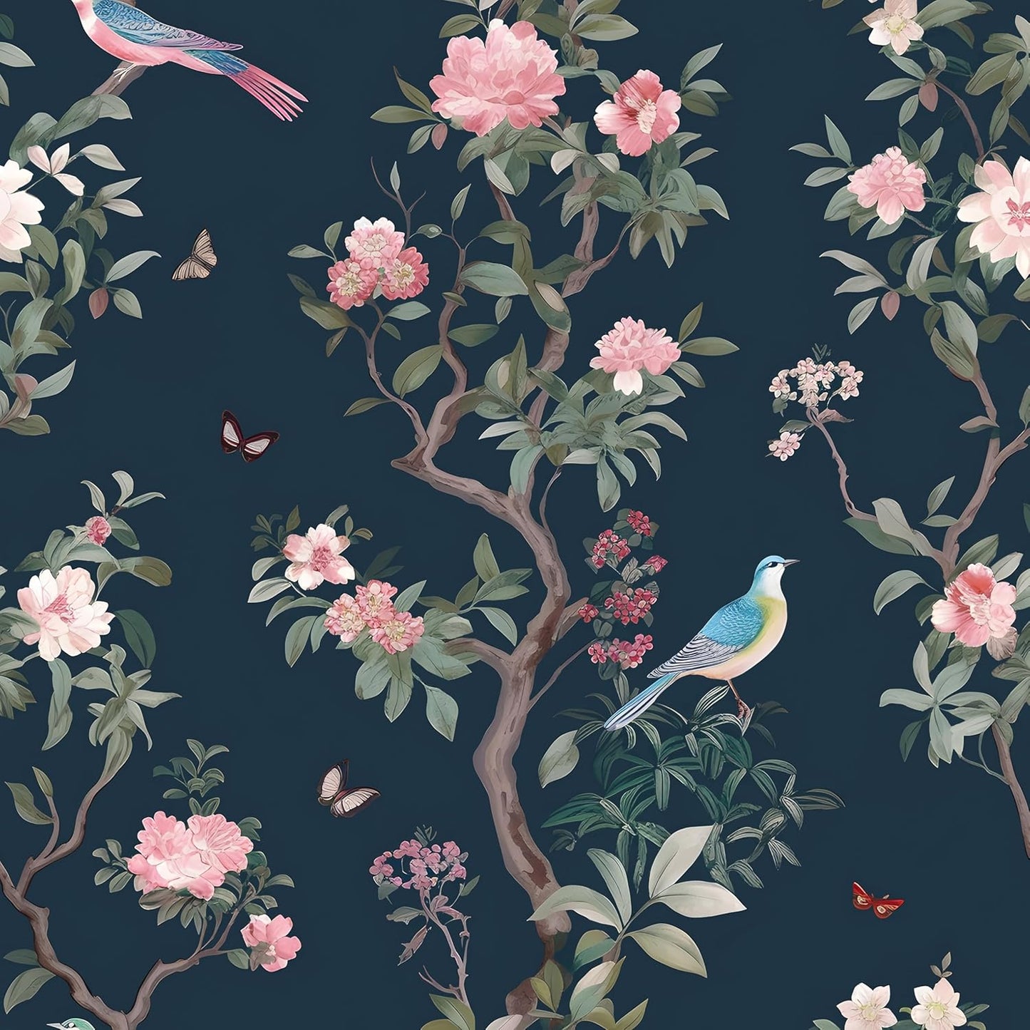 HENNOR - Floral Bird Leaf Wallpaper Peel and Stick