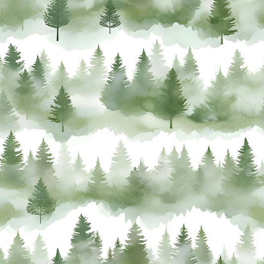 HENNOR - Adhesive Misty Vintage Green Floral Self Wallpaper