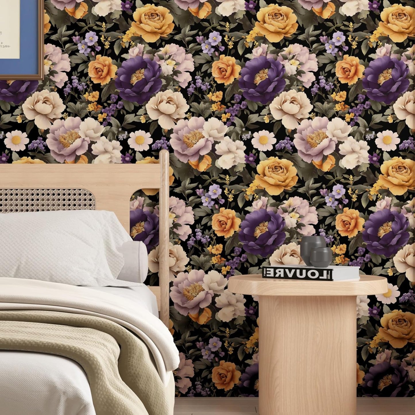 HENNOR - Boho Flower Contact Paper Colorful Botanical Leaf Wallpaper
