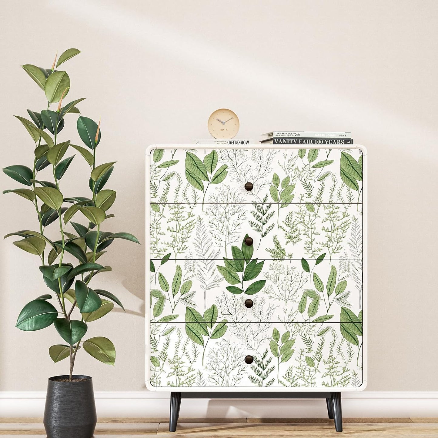 HENNOR - Colorful Floral Peel and Stick Leaf Contact Paper Boho Wallpaper