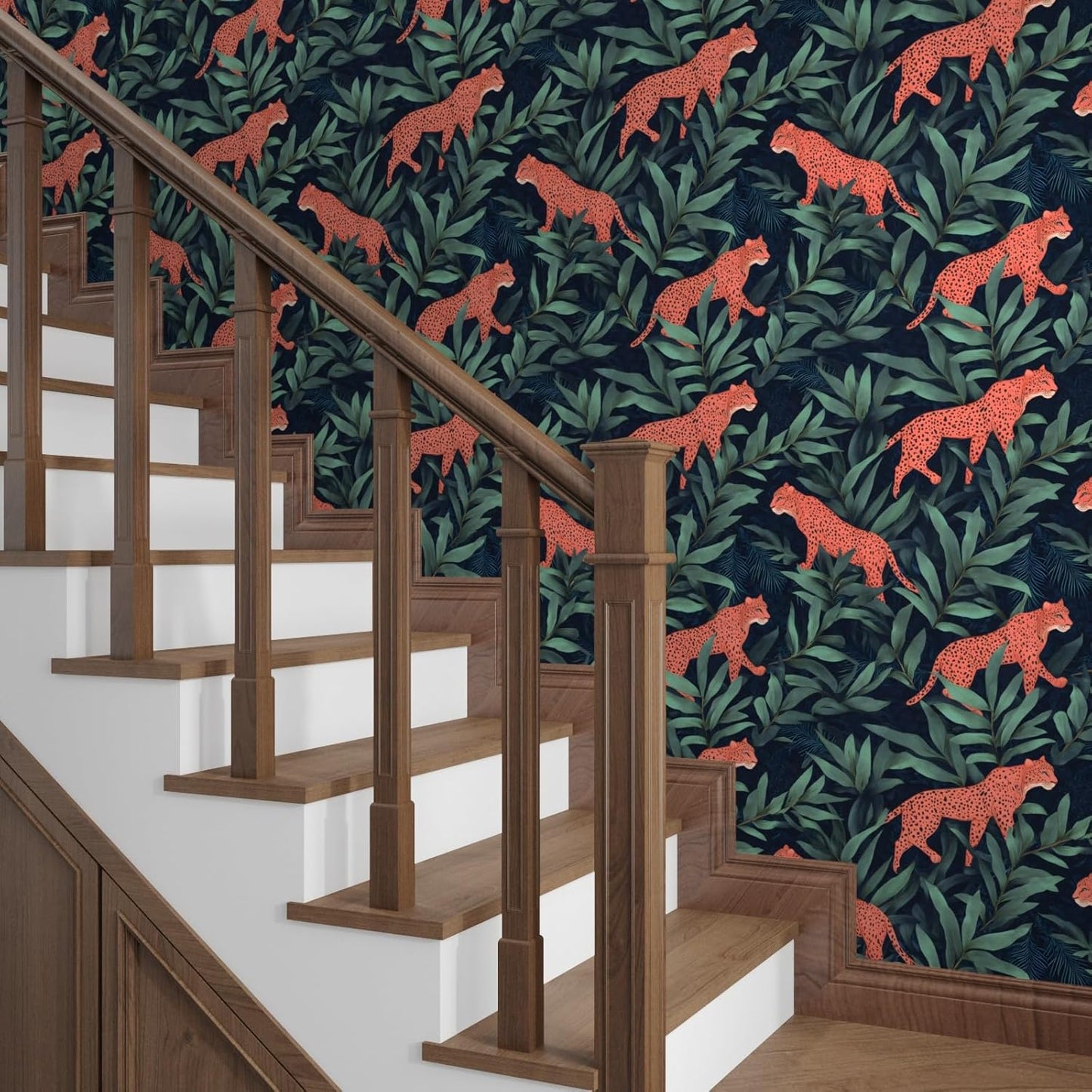HENNOR - Modern Tropical Botanical Animal Peel and Stick Wallpaper