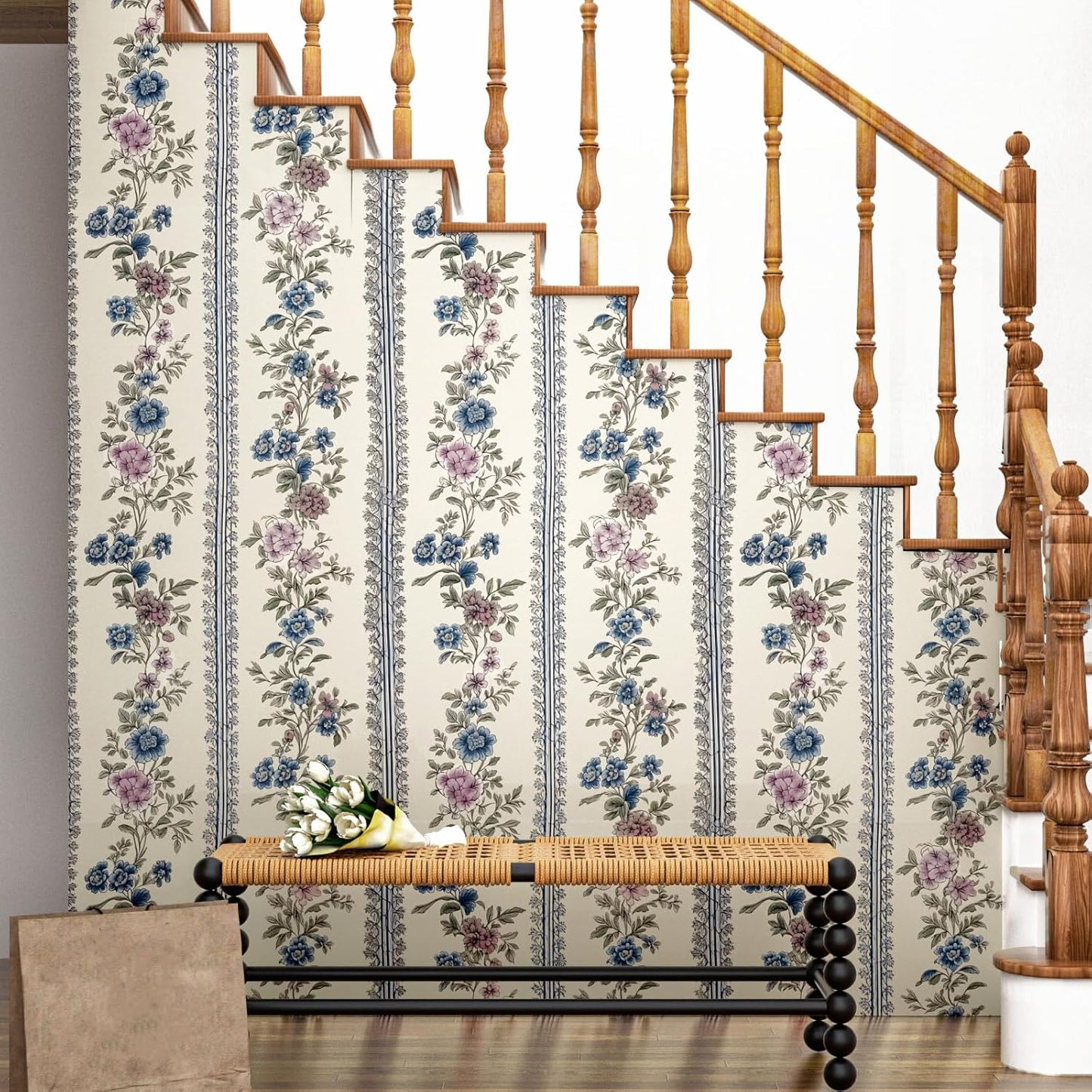 Hennor - Vintage Floral Mural Vinyl Self Adhesive Modern Wallpaper
