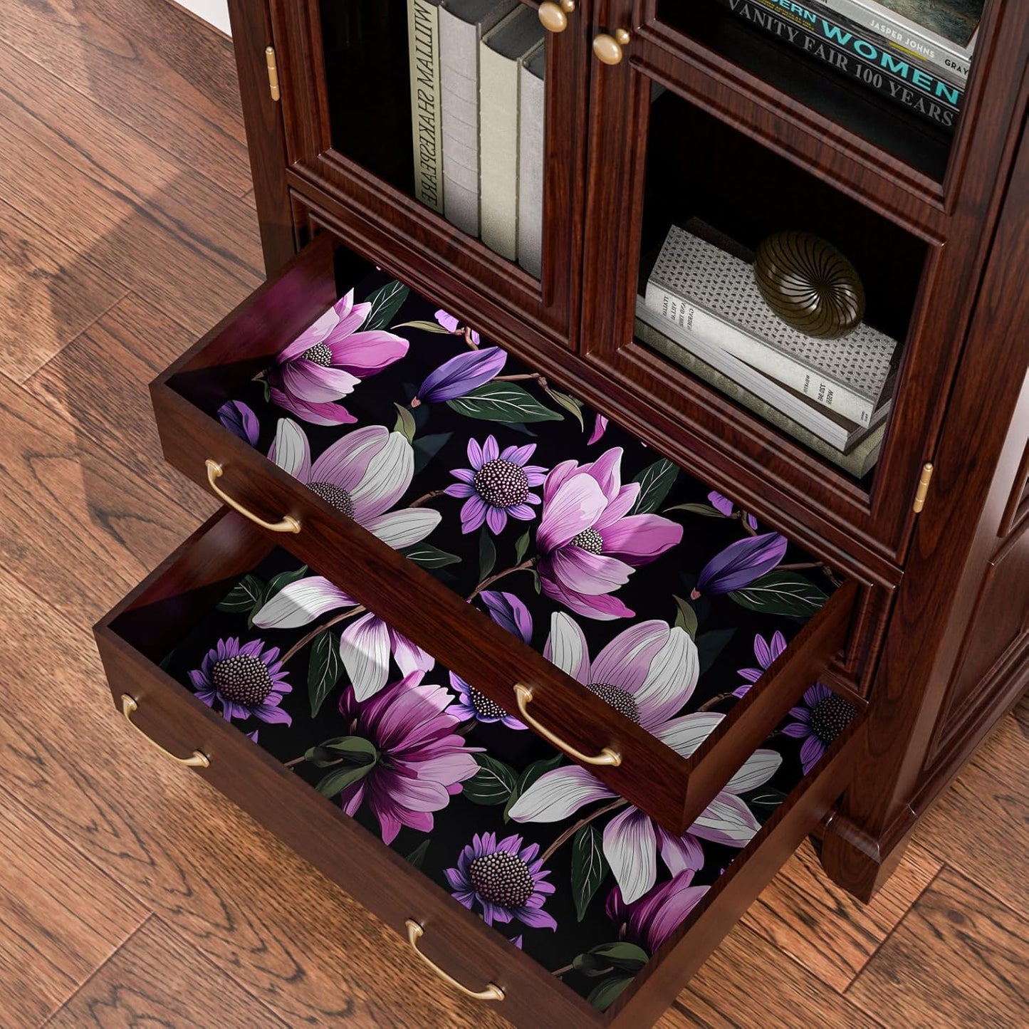 HENNOR - Vintage Purple Floral Peel and Stick Wallpaper