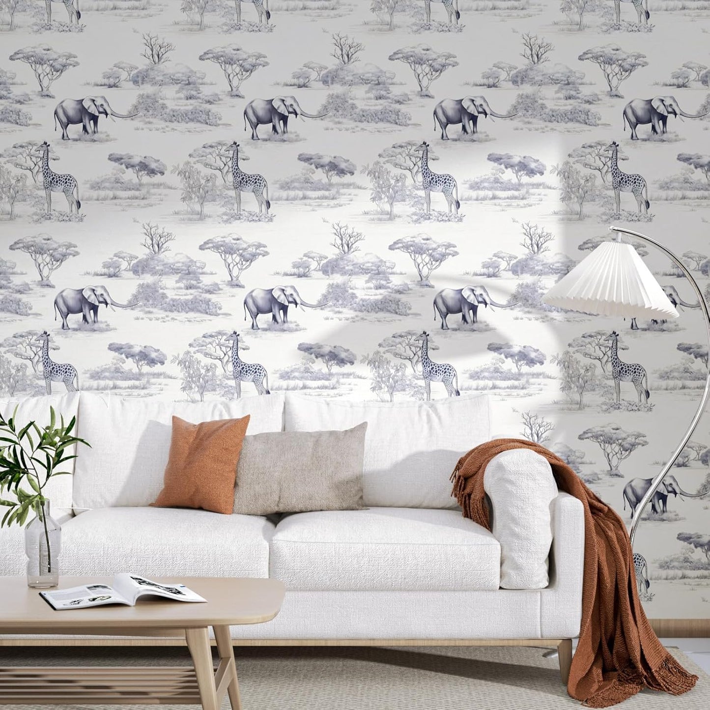 HENNOR - Modern Tropical Botanical Animal Peel and Stick Wallpaper