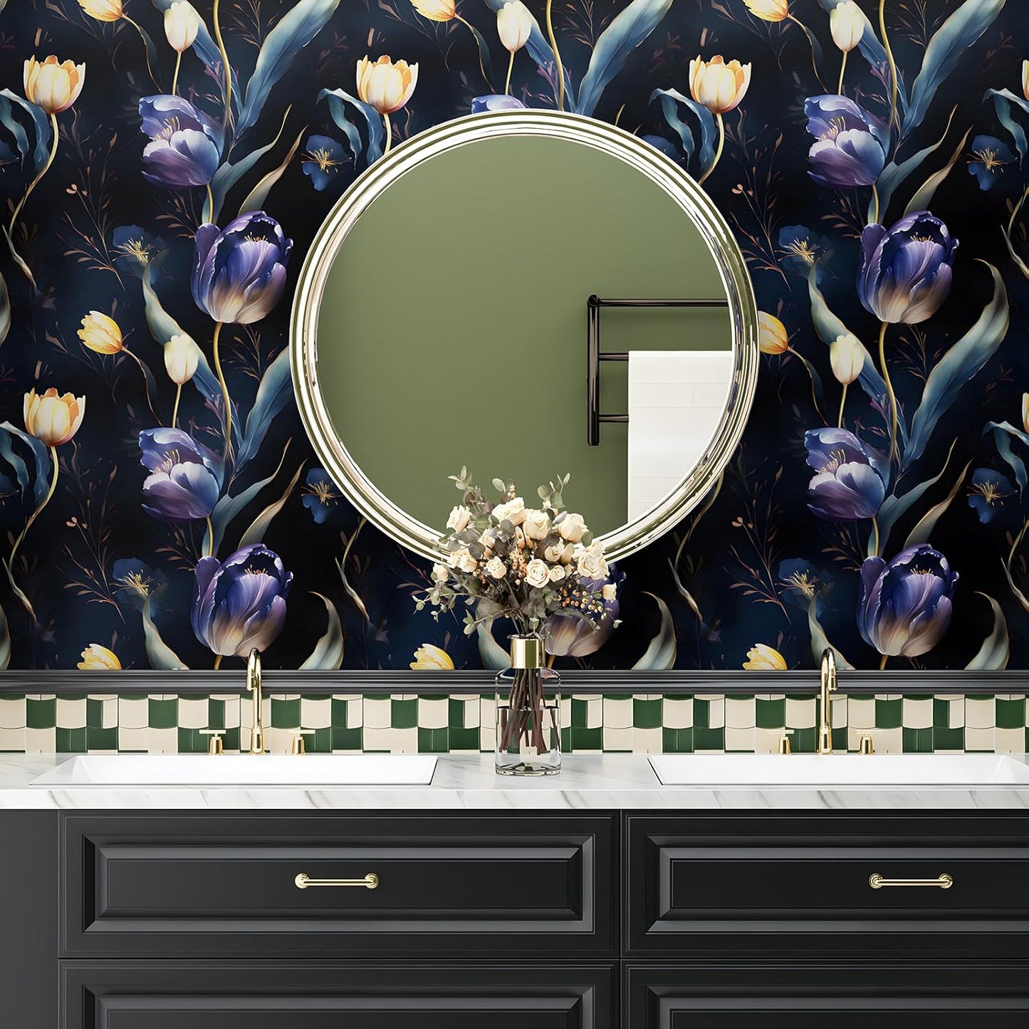 HENNOR - Boho Vintage Design Floral Peel and Stick Wallpaper