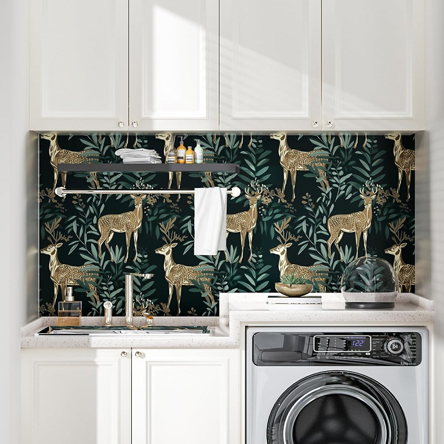 HENNOR - Modern Tropical Botanical Animal Peel and Stick Wallpaper
