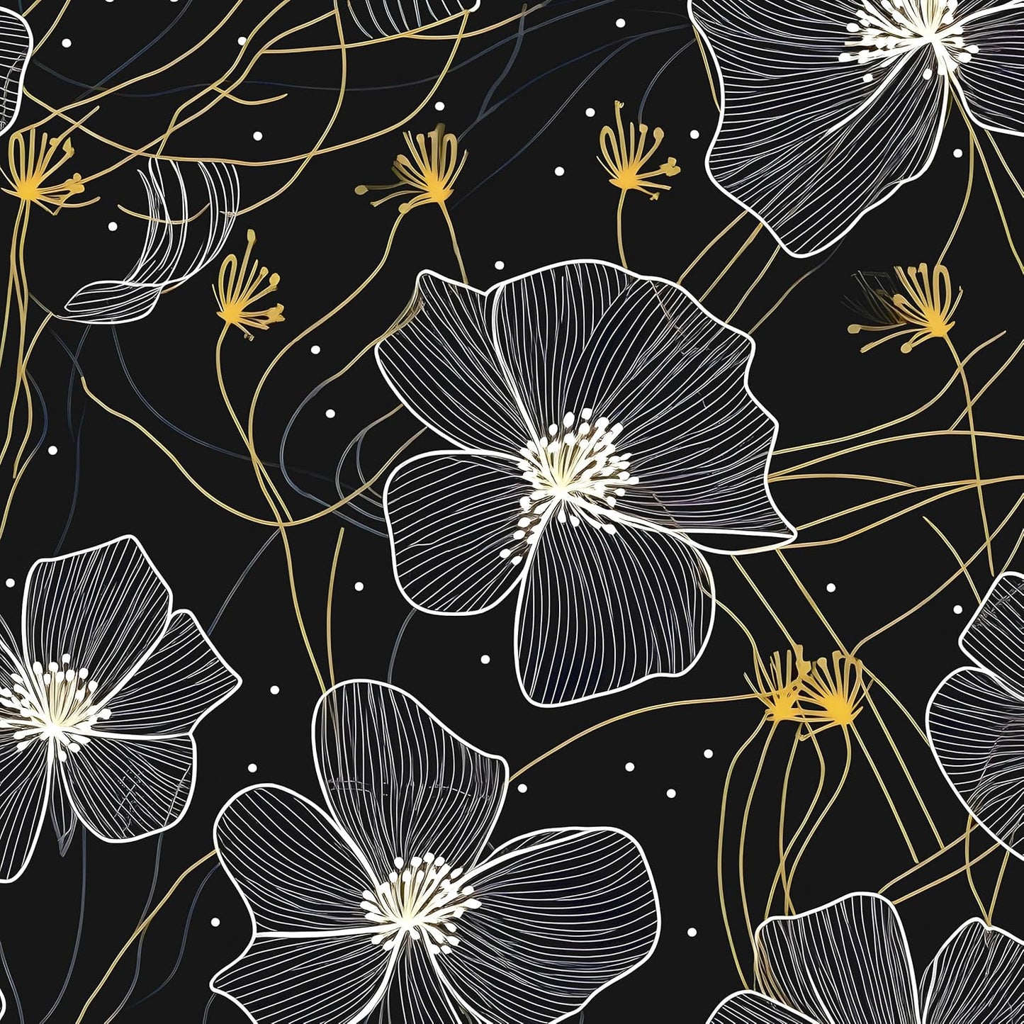 HENNOR - Colorful Floral Peel and Stick Leaf Contact Paper Boho Wallpaper