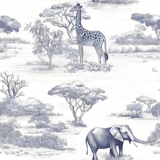 HENNOR - Modern Tropical Botanical Animal Peel and Stick Wallpaper