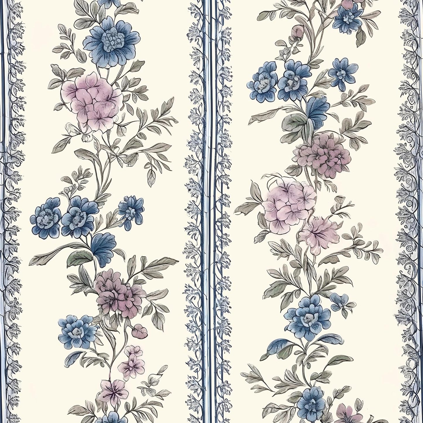 Hennor - Vintage Floral Mural Vinyl Self Adhesive Modern Wallpaper