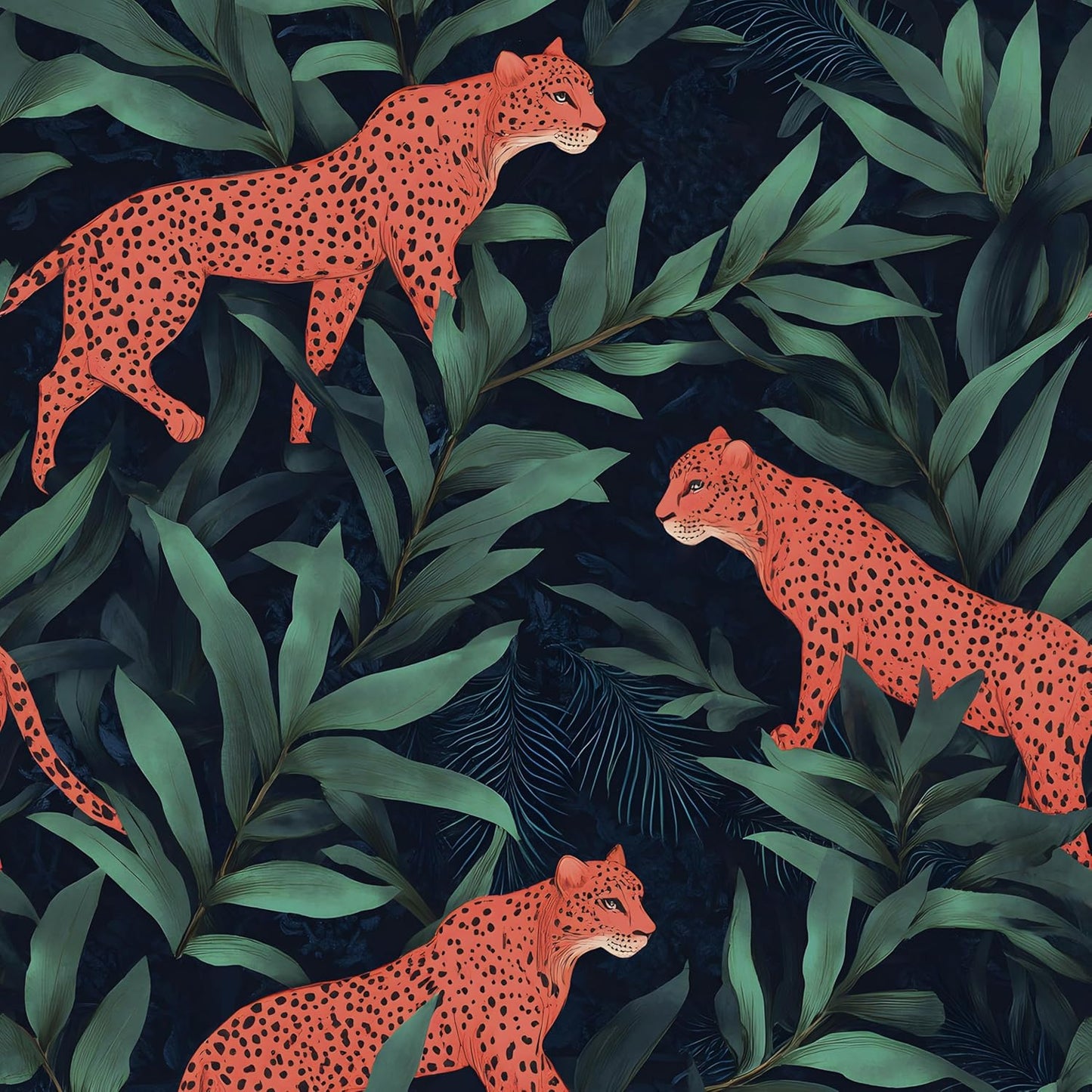 HENNOR - Modern Tropical Botanical Animal Peel and Stick Wallpaper