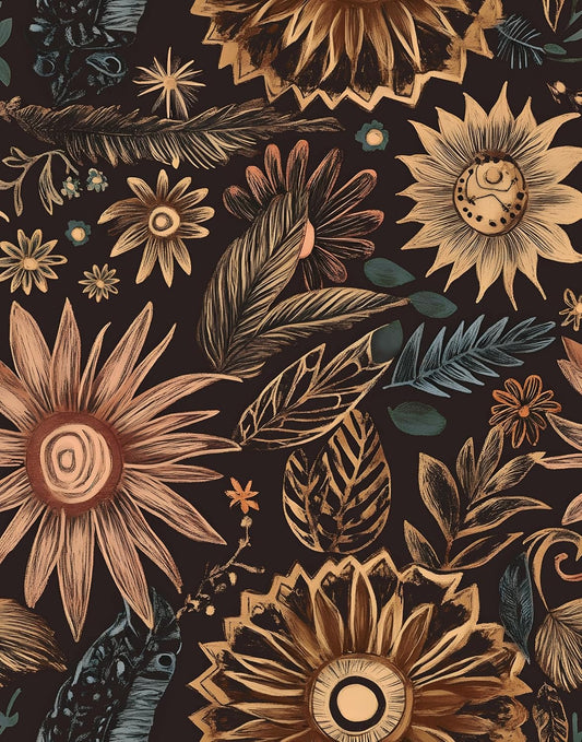 HENNOR - Vintage Colorful Floral Peel and Stick Wallpaper