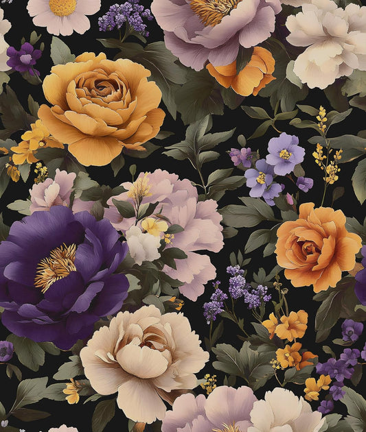 HENNOR - Boho Flower Contact Paper Colorful Botanical Leaf Wallpaper