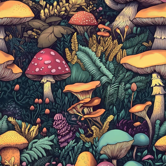 HENNOR - Boho Peel and Stick Floral Wallpaper Mushroom Wallpaper