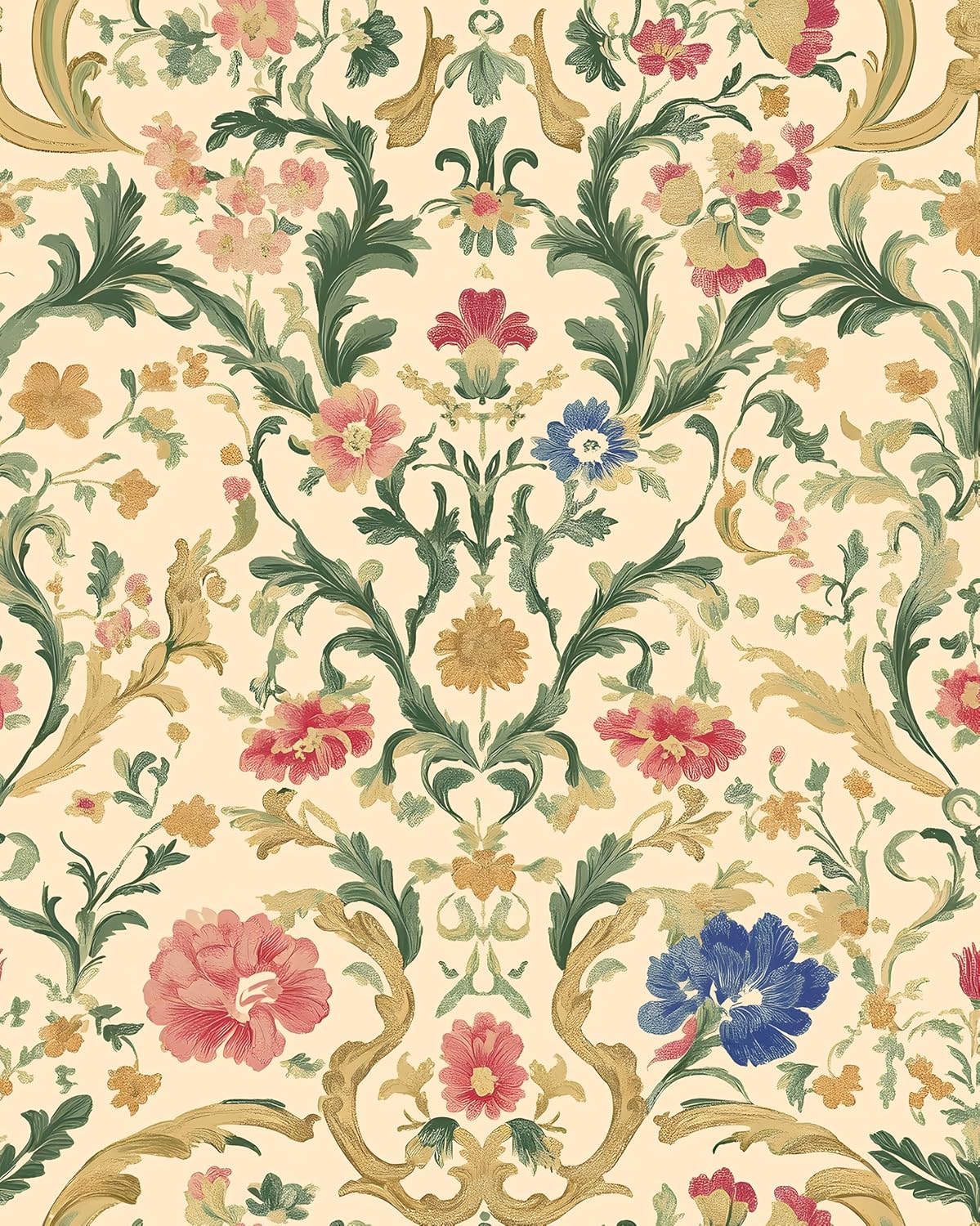 Hennor - Vintage Floral Mural Vinyl Self Adhesive Modern Wallpaper