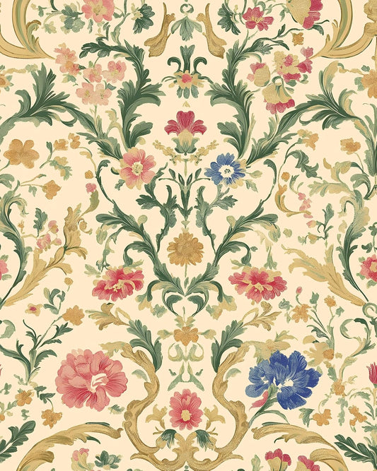 Hennor - Vintage Floral Mural Vinyl Self Adhesive Modern Wallpaper