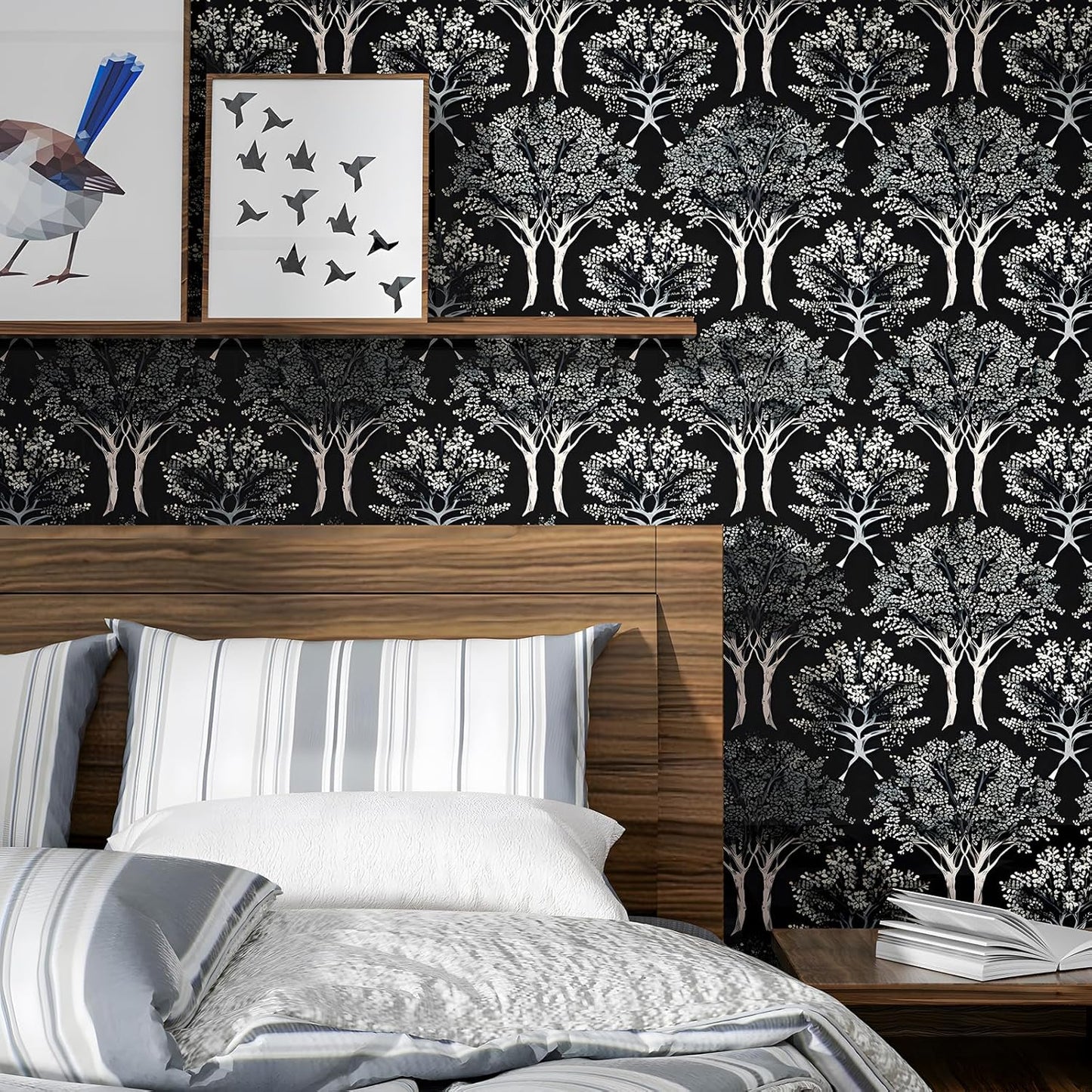 HENNOR - Colorful Floral Peel and Stick Leaf Contact Paper Boho Wallpaper