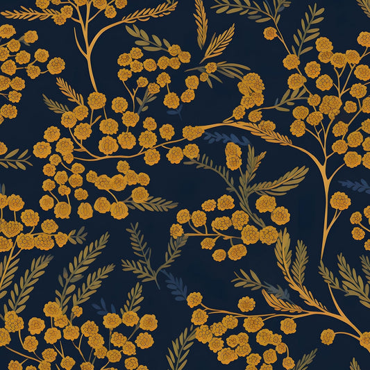 HENNOR - Black Floral Peel and Stick Boho Wallpaper