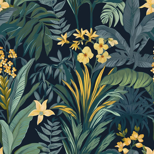 HENNOR - Tropics Vintage Leaf Peel and Stick Botanical Contact Paper