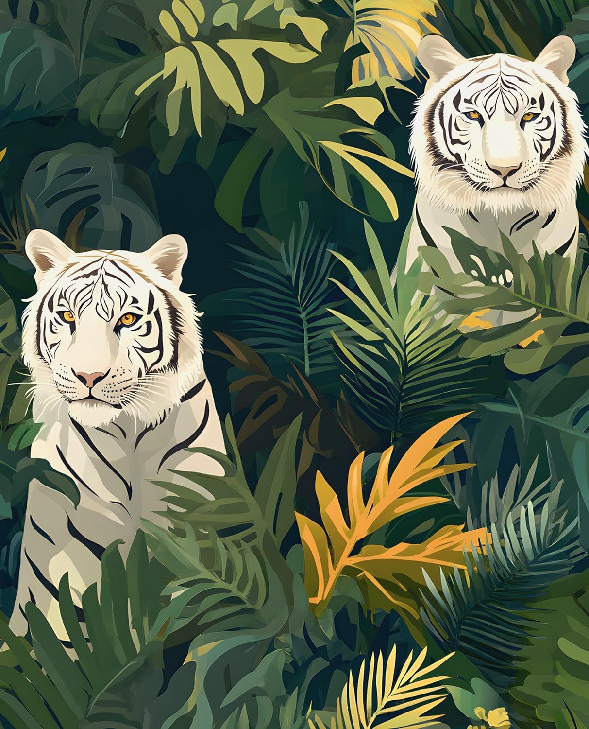 HENNOR - Tiger Peel and Stick Wallpaper Jungle Animals Wallpaper