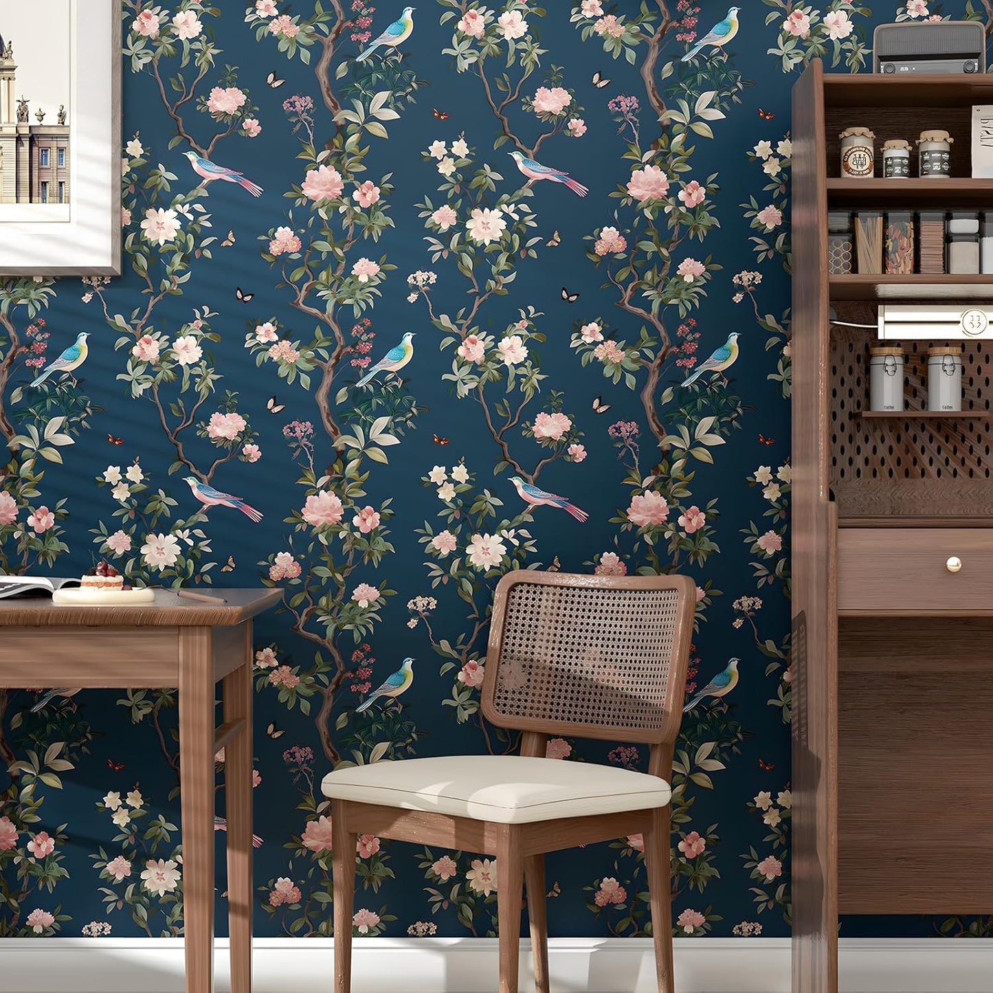 HENNOR - Floral Bird Leaf Wallpaper Peel and Stick
