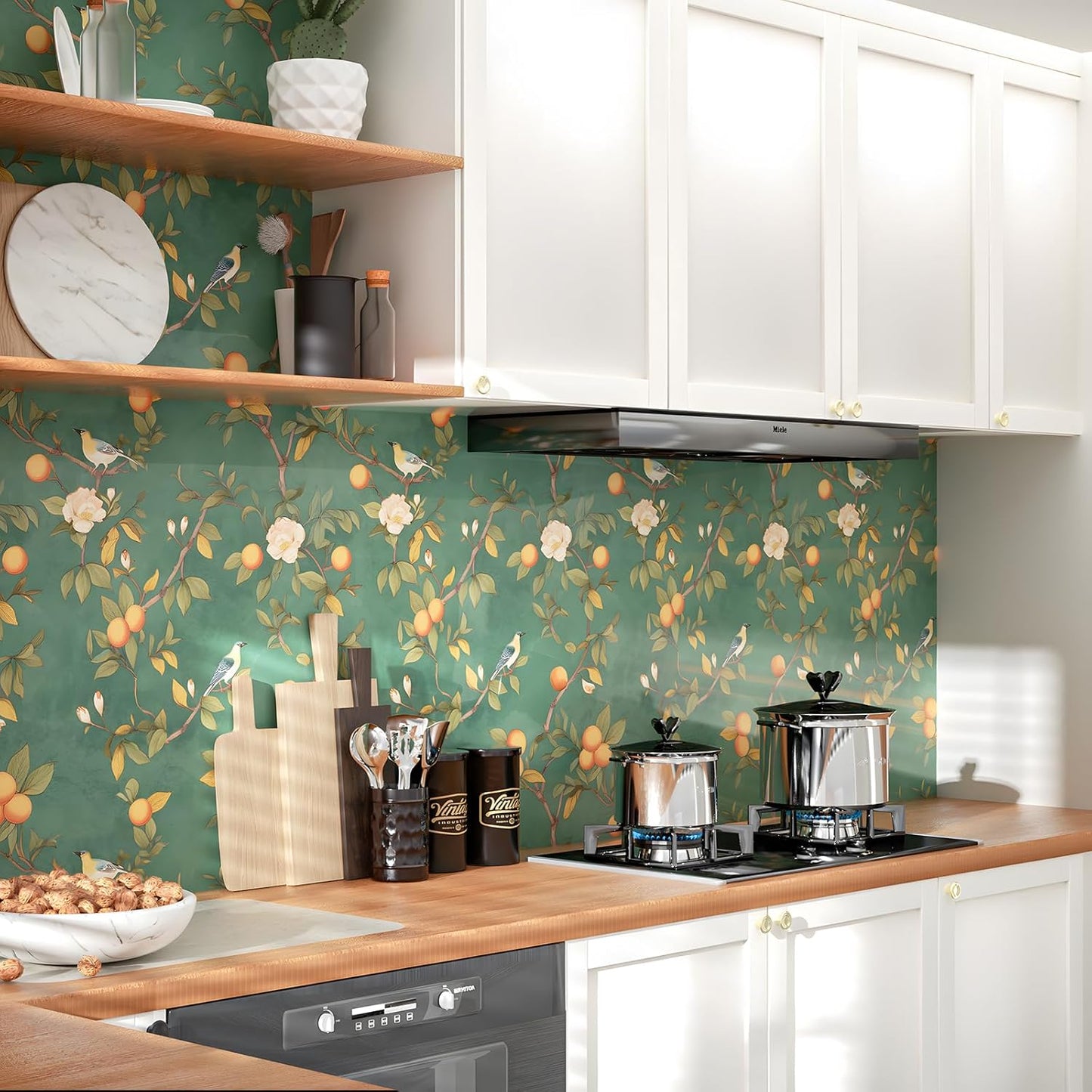 HENNOR - Floral Bird Leaf Wallpaper Peel and Stick