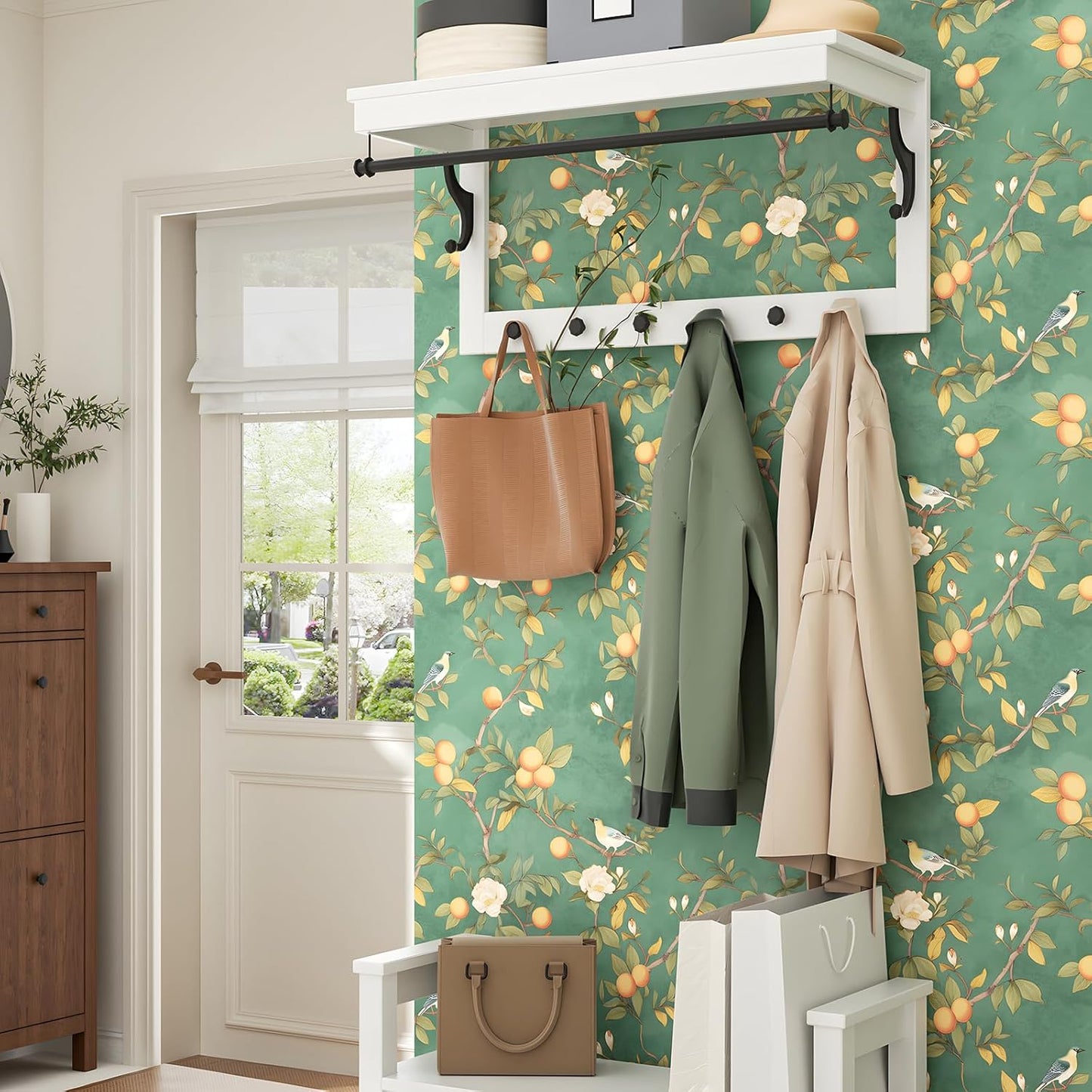 HENNOR - Floral Bird Leaf Wallpaper Peel and Stick