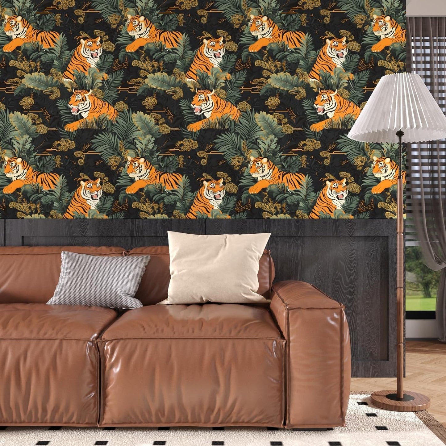 HENNOR - Tiger Peel and Stick Wallpaper Jungle Animals Wallpaper