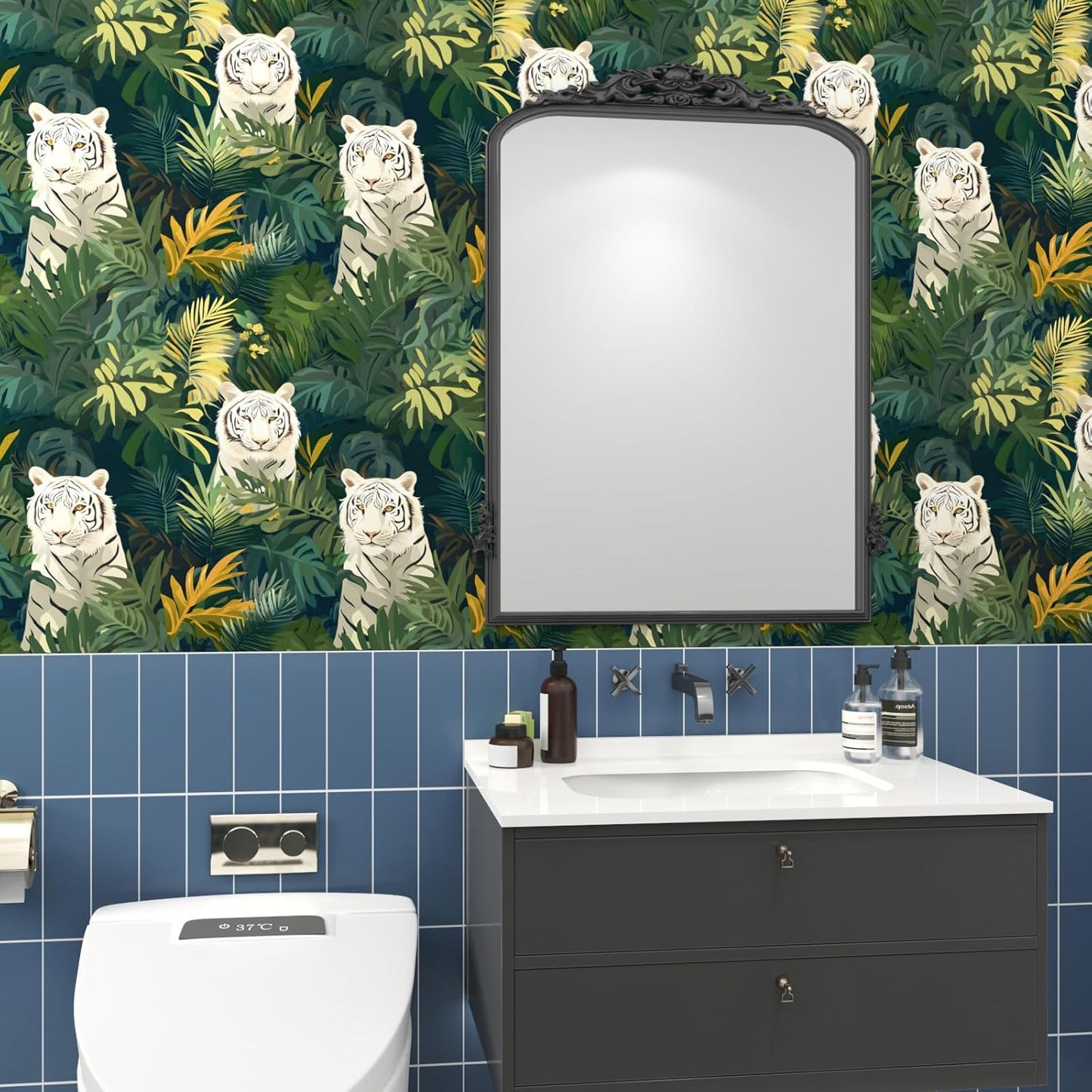 HENNOR - Tiger Peel and Stick Wallpaper Jungle Animals Wallpaper