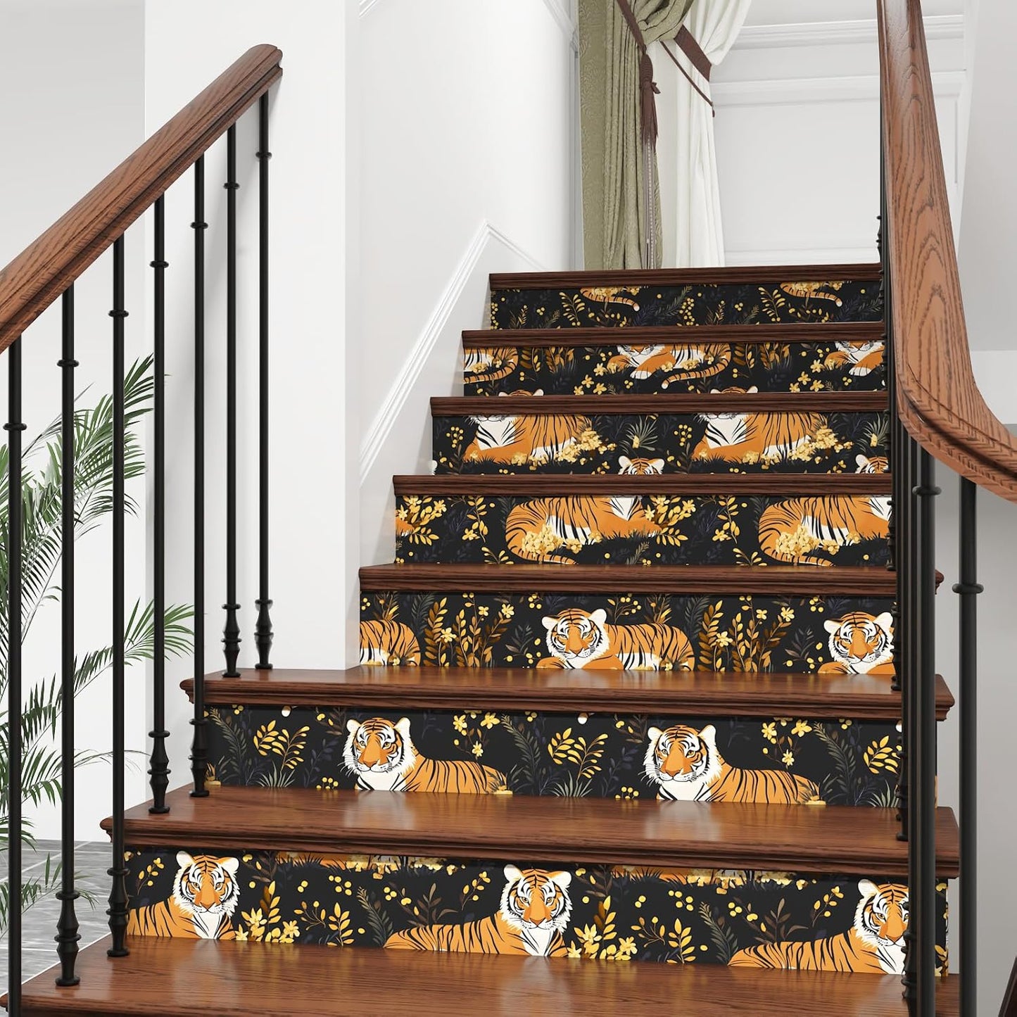 HENNOR - Tiger Peel and Stick Wallpaper Jungle Animals Wallpaper