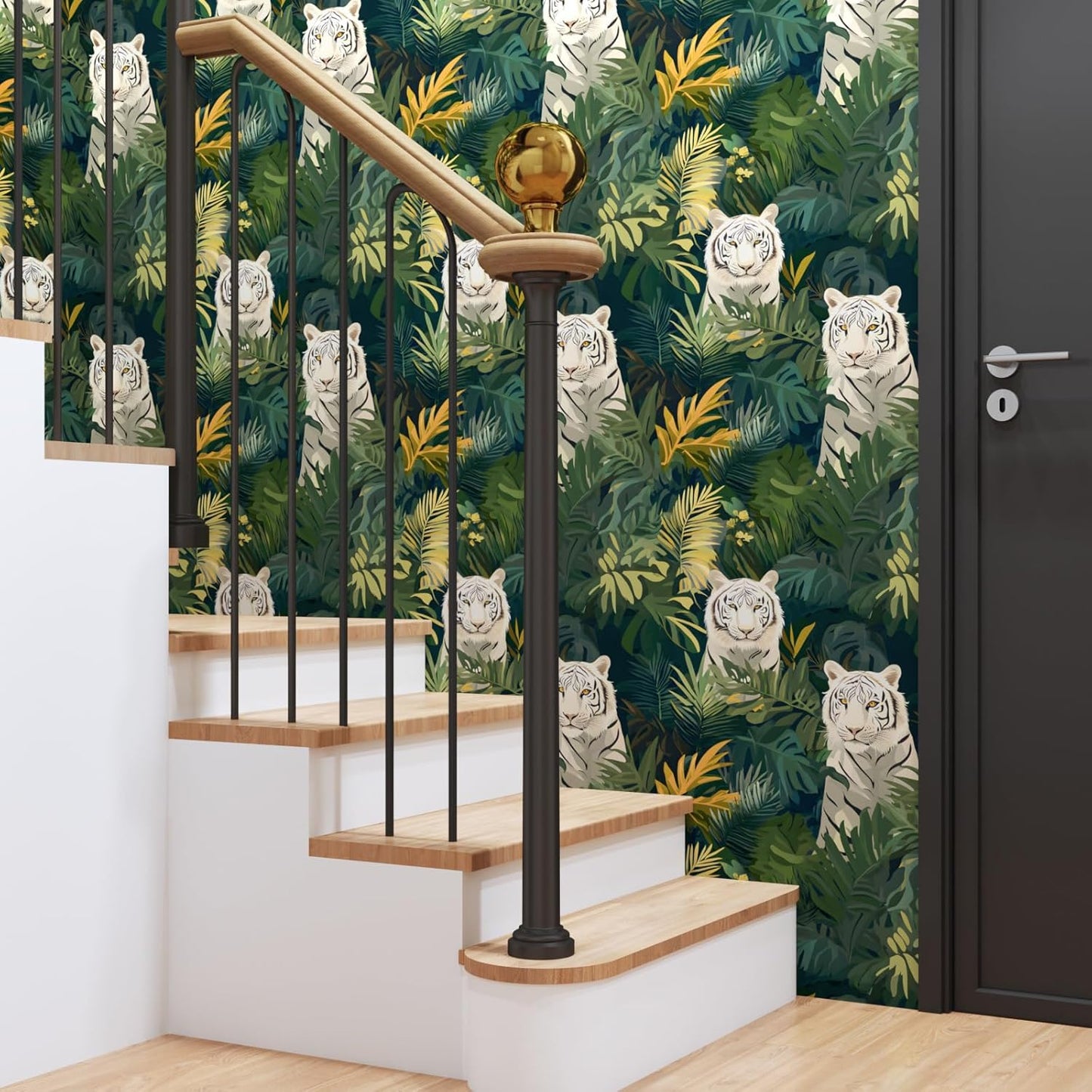 HENNOR - Tiger Peel and Stick Wallpaper Jungle Animals Wallpaper