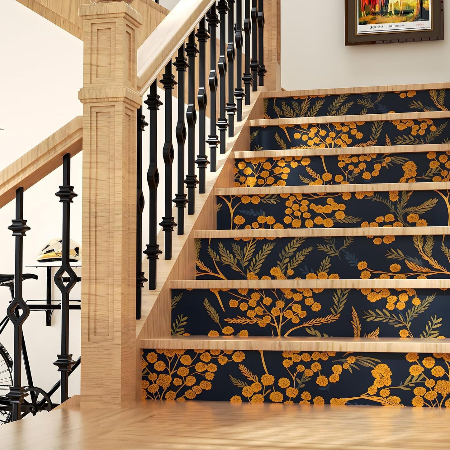 HENNOR - Black Floral Peel and Stick Boho Wallpaper
