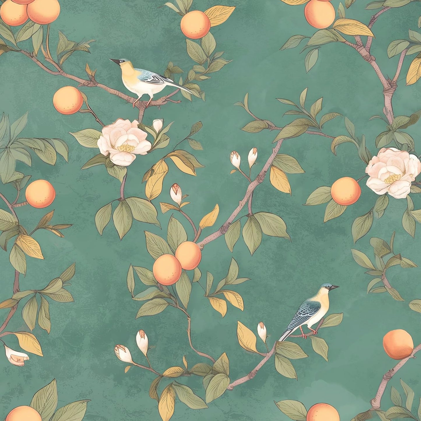 HENNOR - Floral Bird Leaf Wallpaper Peel and Stick