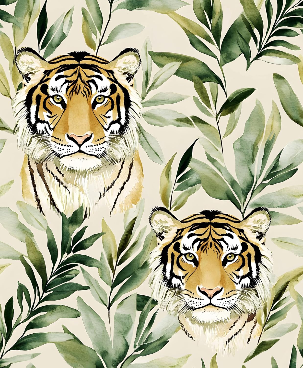 HENNOR - Tiger Peel and Stick Wallpaper Jungle Animals Wallpaper