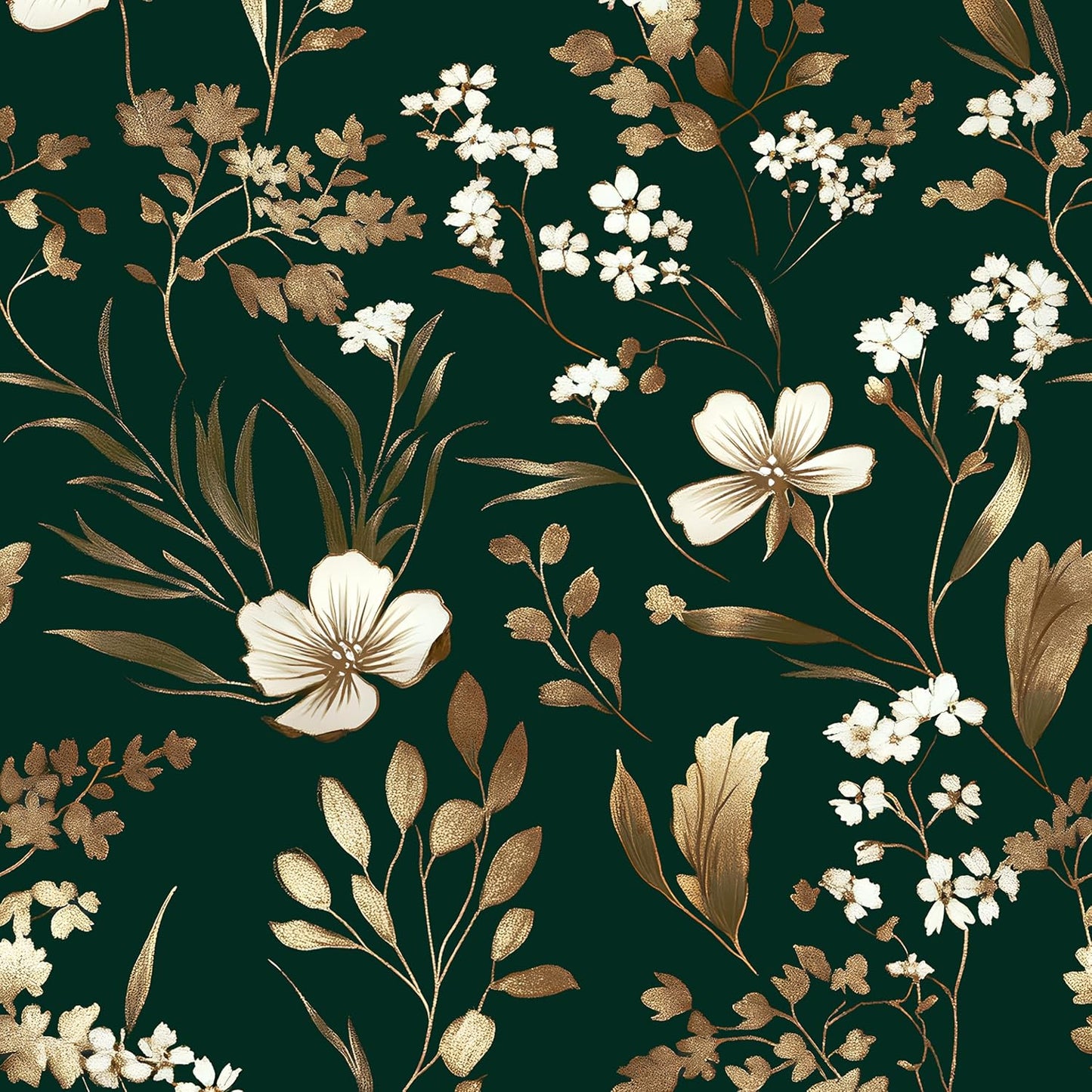 HENNOR - Black Floral Peel and Stick Boho Wallpaper